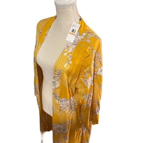 Jessica Simpson Yellow Gardenia Pattern Kimono - Picture 1 of 3